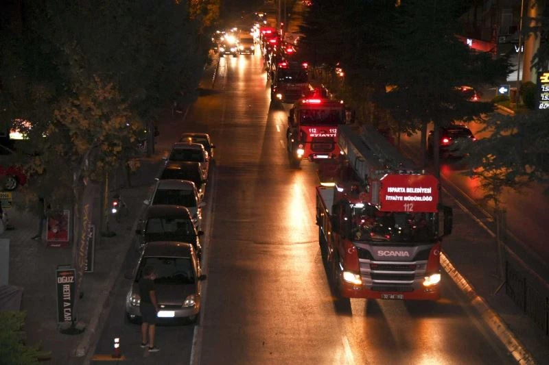 Isparta’da İtfaiye Haftası dolayısıyla konvoy düzenlendi
