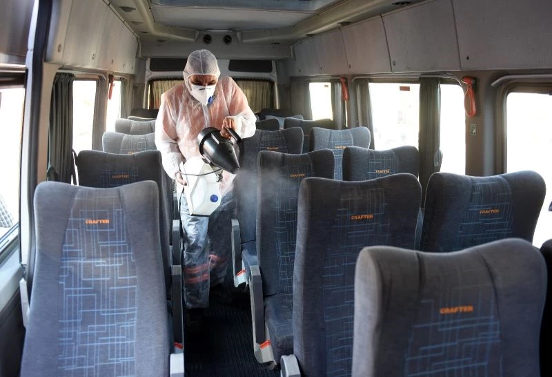 Servis ve taksilere ücretsiz dezenfekte
