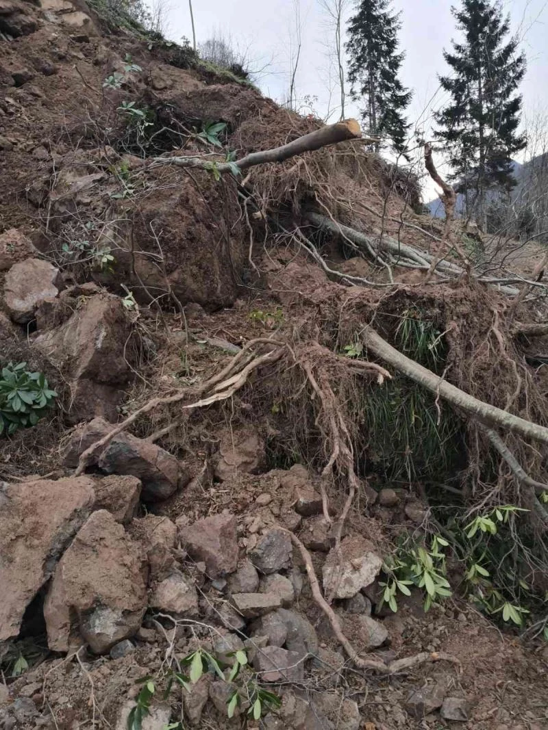 Trabzon’un Araklı ilçesinde heyelan
