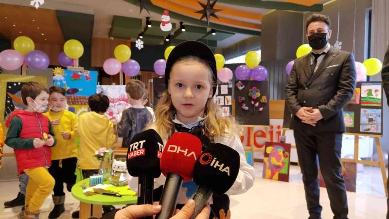 Minik ressam, sergisinin gelirleriyle sokak hayvanlarına mama alacak
