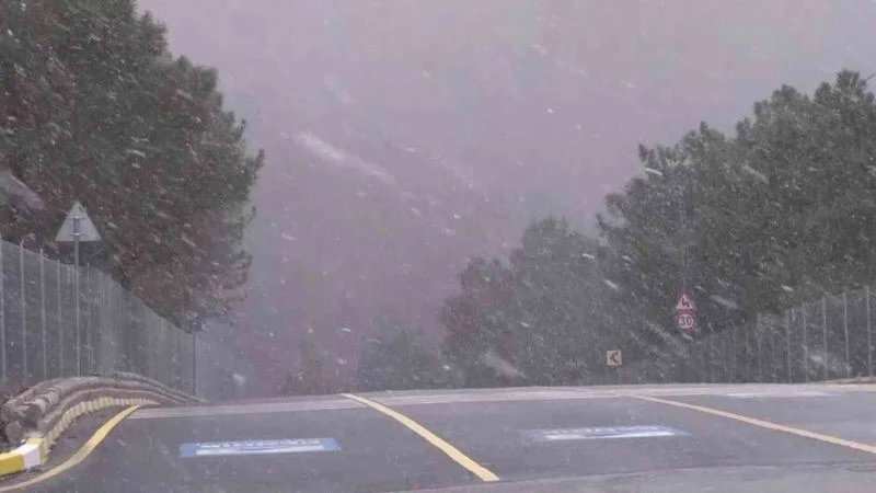 Aydos Ormanına lapa lapa kar yağdı
