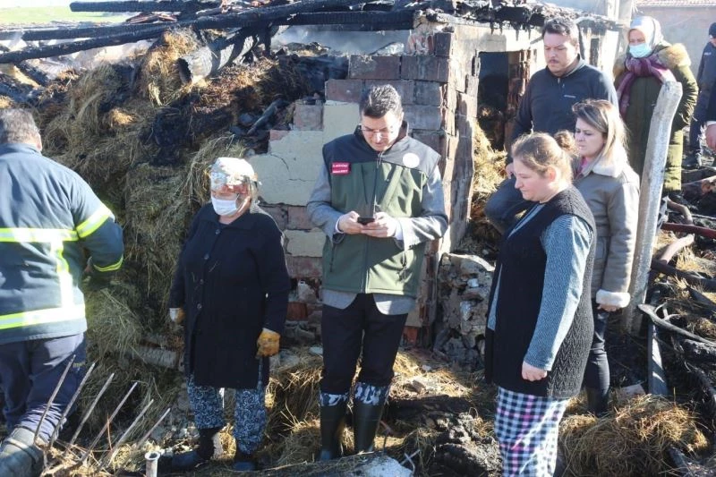 Kırklareli’nde ağılda çıkan yangında 156 hayvan telef oldu
