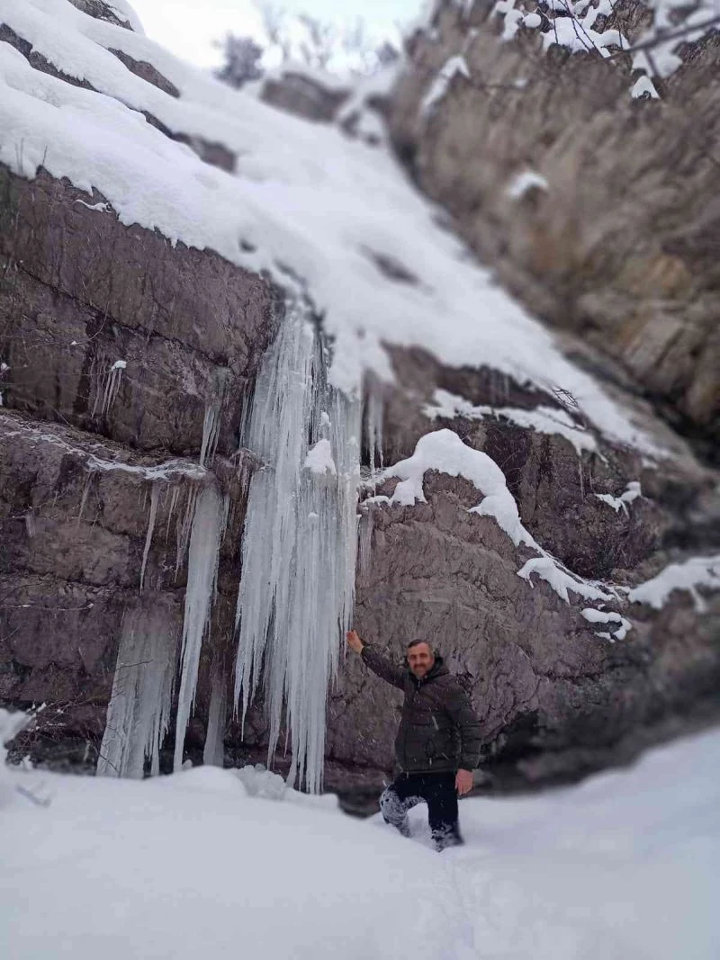 Bolu’da, şelaleler buz tuttu
