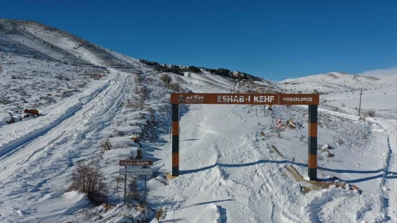 UNESCO Adayı Eshab-ı Kehf, kar yağışı sonrası beyaza büründü