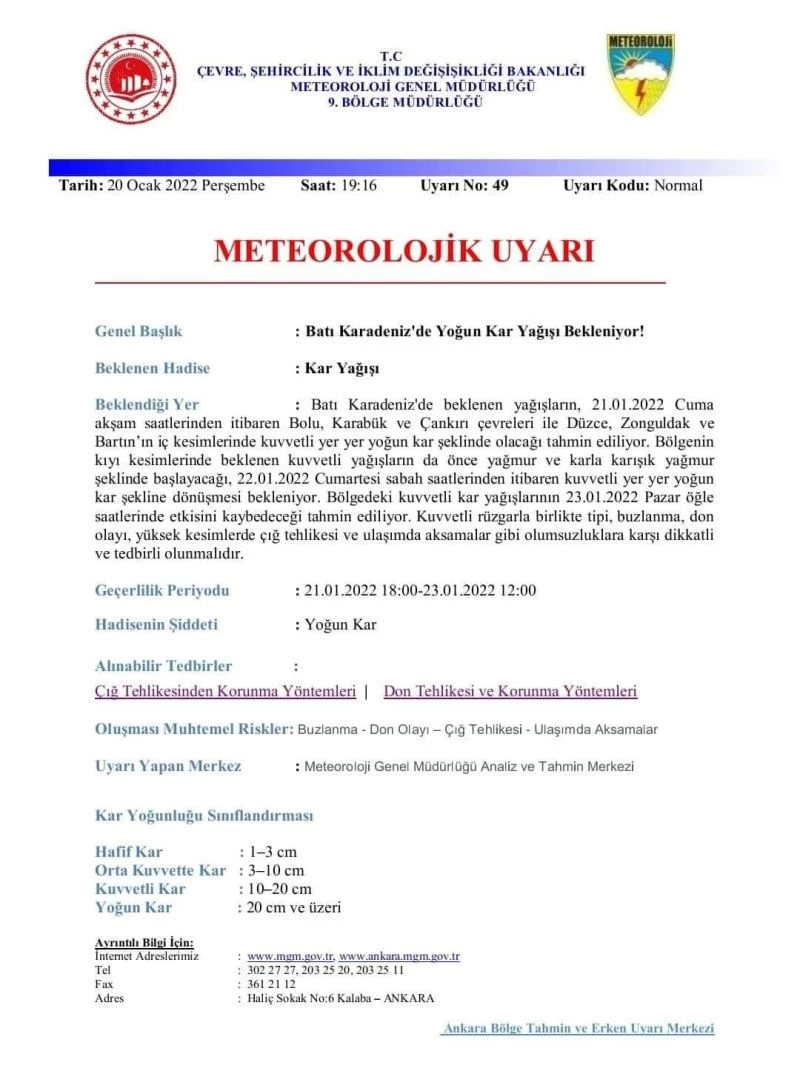 Köylülere kar uyarısı yapıp merkeze inmelerini tavsiye etti
