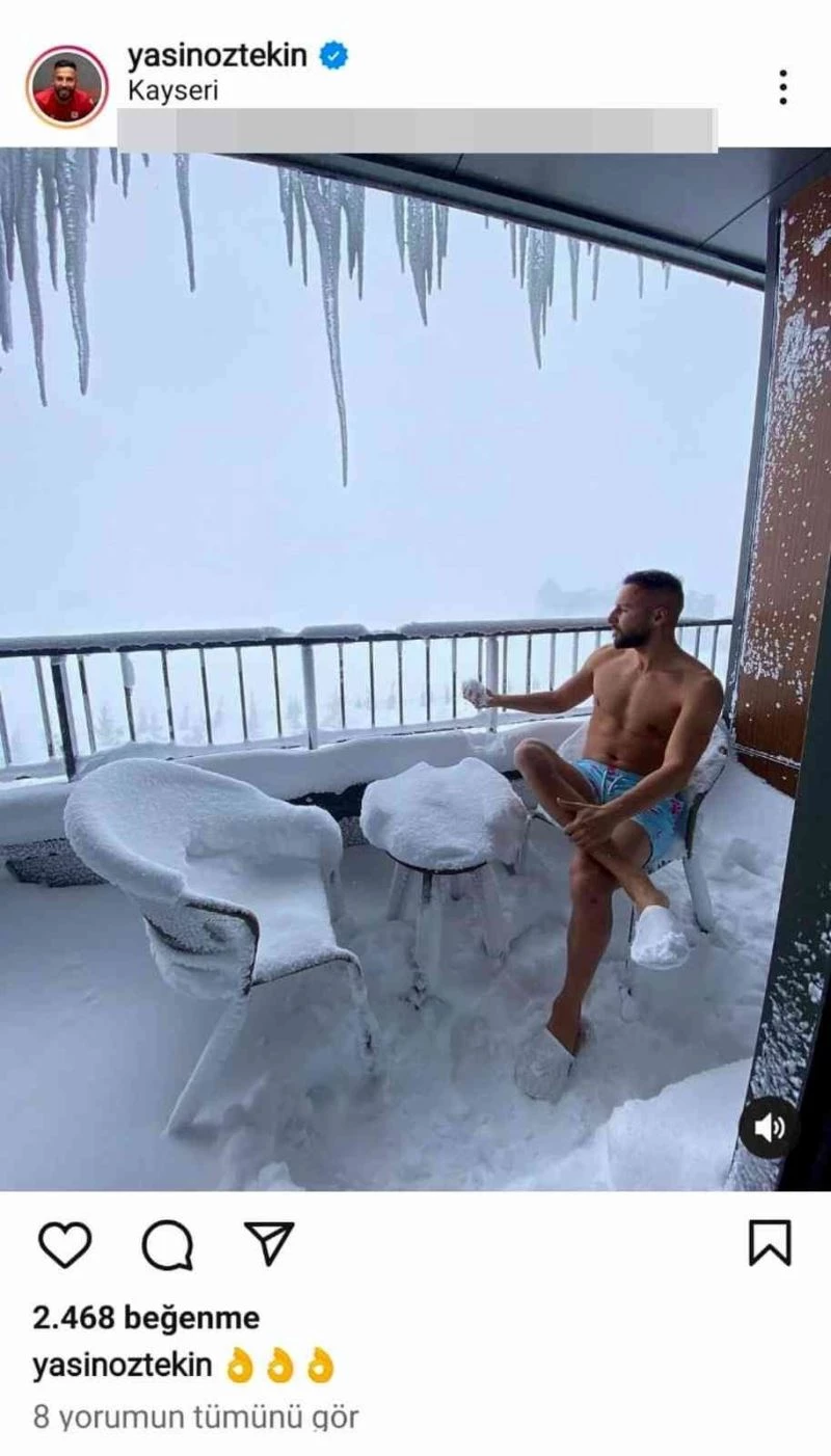 Yasin Öztekin’den ilginç kar paylaşımı
