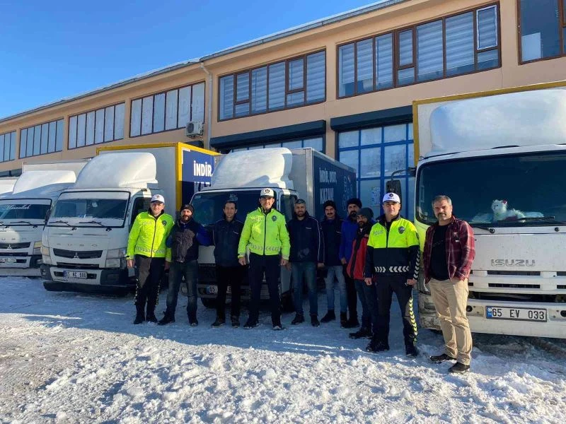 Ticari araç sürücüleri kış şartları hakkında bilgilendirildi
