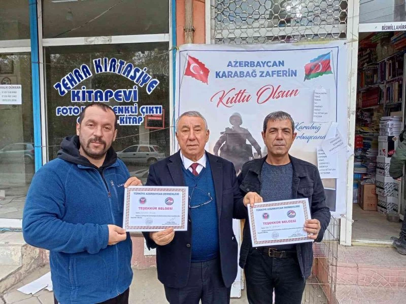 Ünsal’dan Baydar ve Agayev’e teşekkür belgesi
