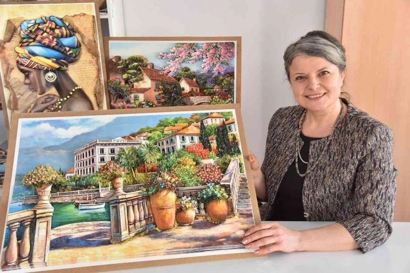 Kadın elinden sanata dönüşen 3 boyutlu tablolar
