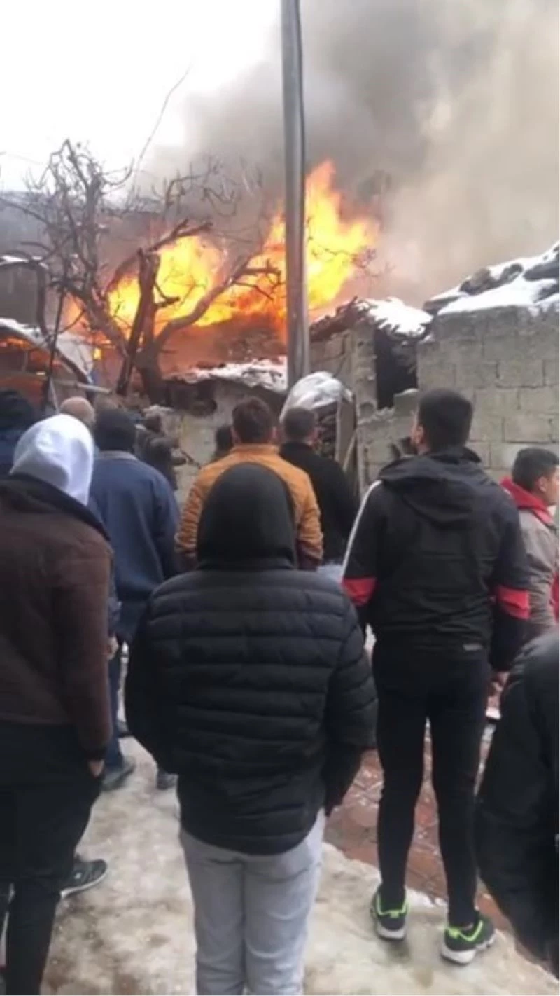 Alevlerin yükseldiği 2 ev küle döndü
