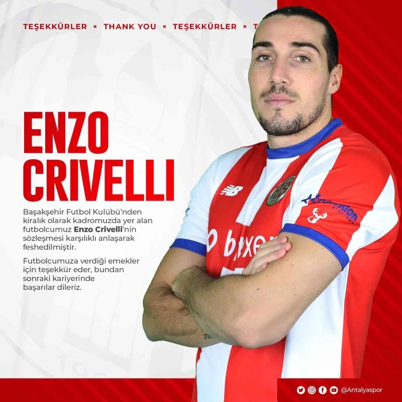 FT Antalyaspor, Crivelli ile yollarını ayırdı
