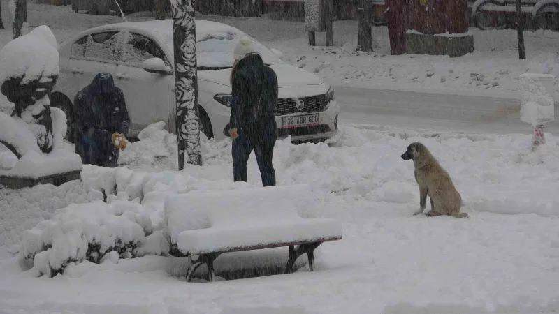 Isparta’da  aniden bastıran kar kalınlığı 15 santimetreyi geçti
