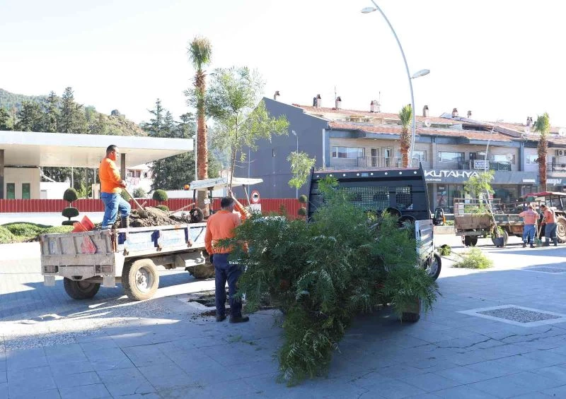 Marmaris’in kaldırımları yemyeşil oluyor
