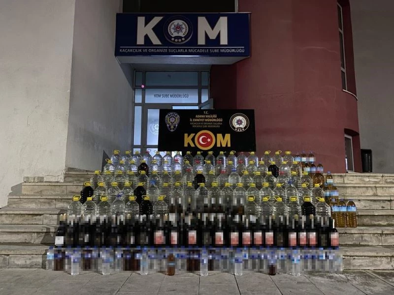 Adana’da 2 bin 378 litre sahte içki ele geçirildi
