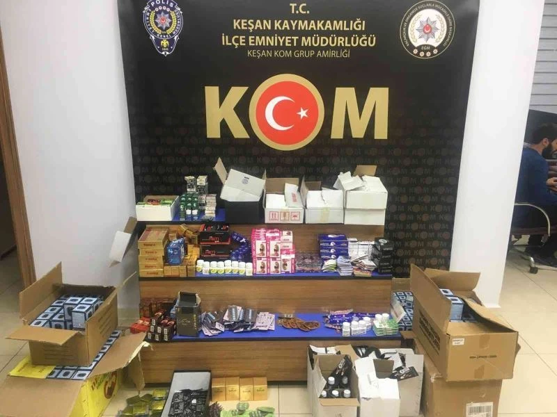 Keşan’da çok sayıda cinsel içerikli ürün ele geçirildi
