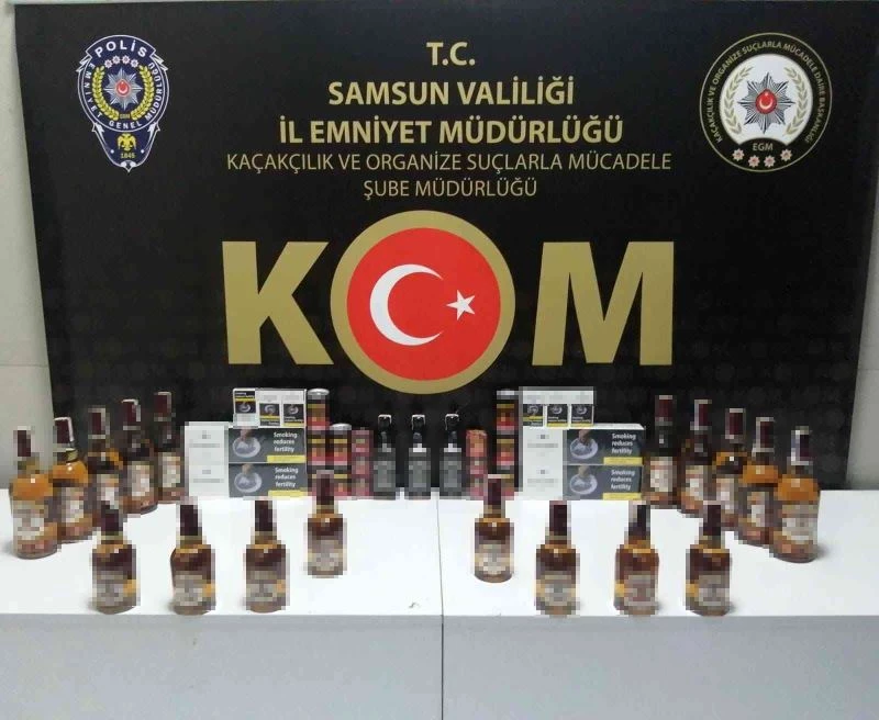 Samsun’da sahte bandrollü içki ele geçirildi
