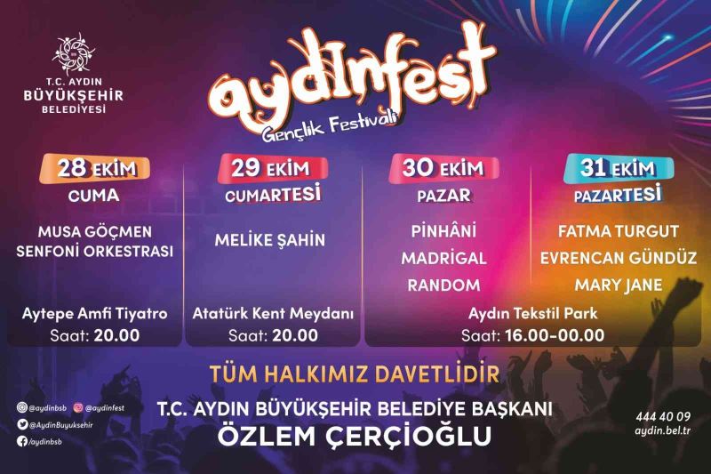 Aydın Büyükşehir Belediyesi cumhuriyet coşkusunu Aydınfest ile birlikte kutlayacak
