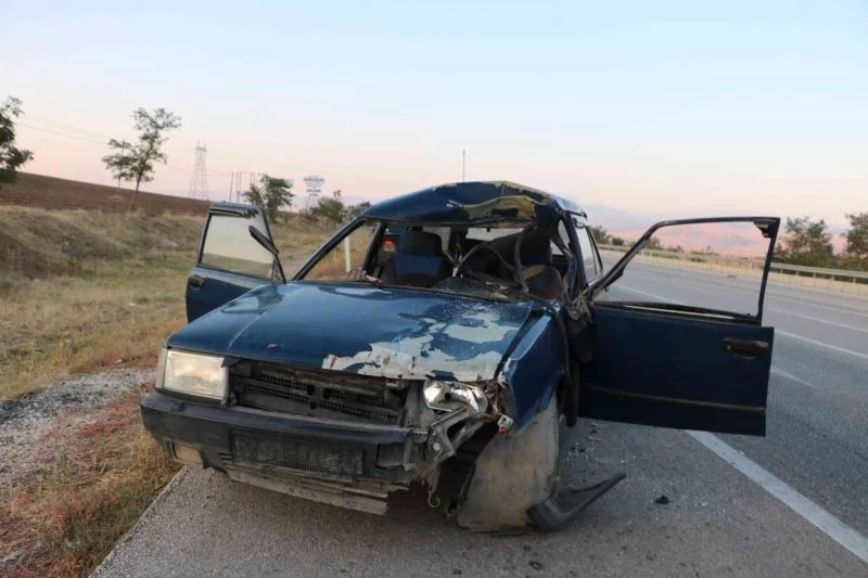 Otomobilin çarptığı atın telef olduğu kazada 4 kişi yaralandı
