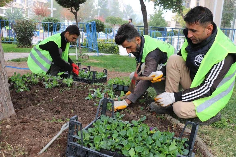 Batman’da cadde ve refüjler çiçeklerle süslendi
