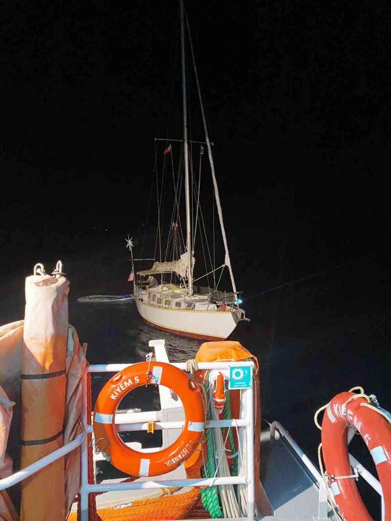 Sürüklenen tekne KIYEM ekiplerince kurtarıldı
