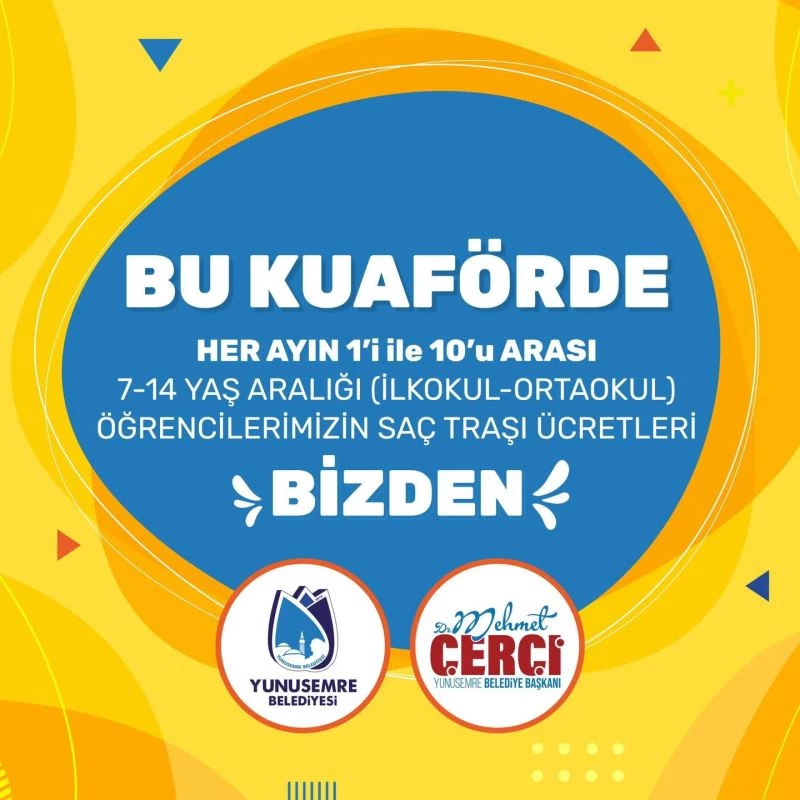 Yunusemre’de çocuklara ücretsiz saç tıraşı yapacak kuaförler belirlendi
