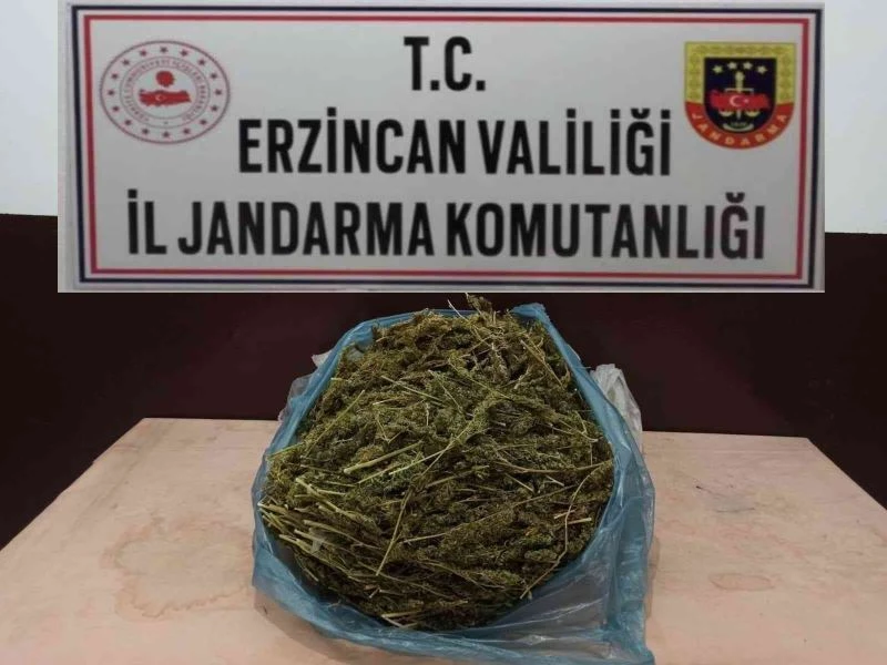 Erzincan’da 2 kilo 848 gram kubar esrar ele geçirildi

