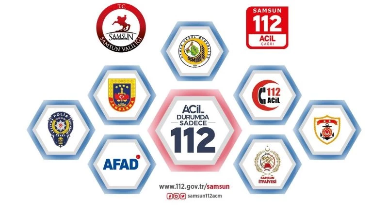 Samsun’da 2021 yılında 1 milyon 623 bin acil çağrı kabul edildi
