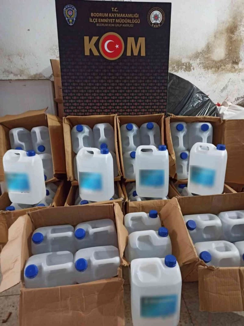 Bodrum’da 235 litre etil alkol ele geçirildi
