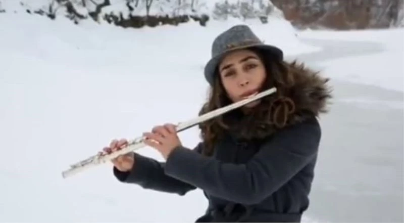 Kış manzaralı yan flüt klipi büyük ilgi gördü

