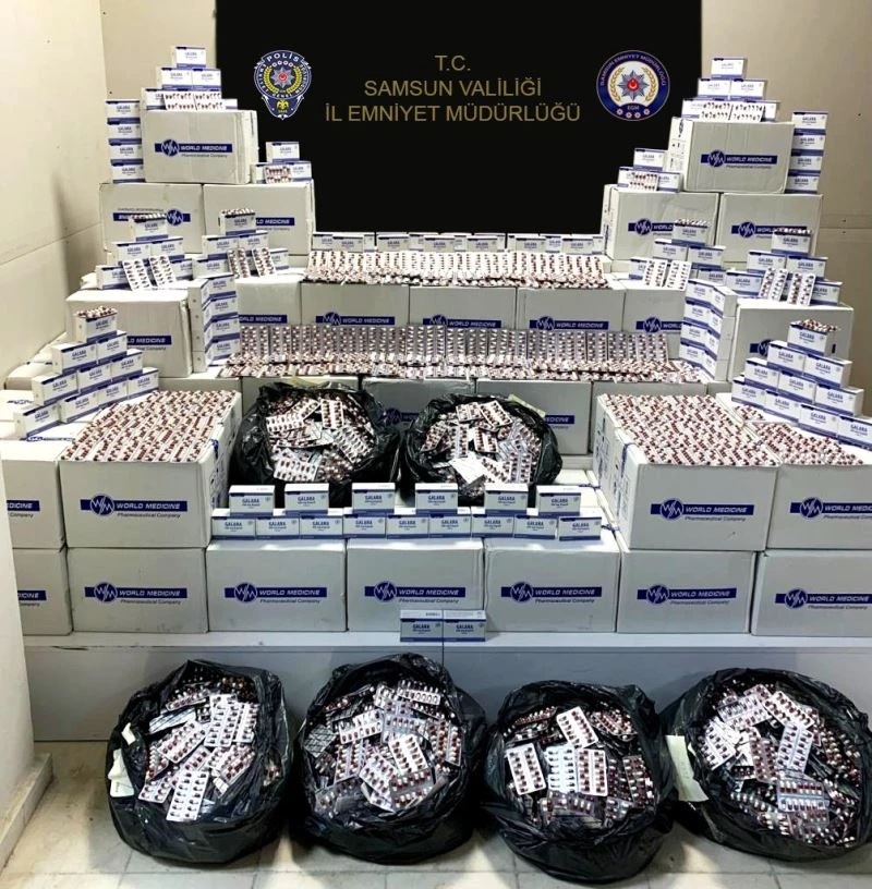 Samsun’da 233 bin 660 adet uyuşturucu hap ele geçirildi: 2 gözaltı
