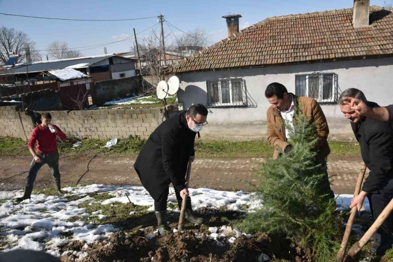Başkan Kanar,  liseli gençlerle birlikte fidan dikti
