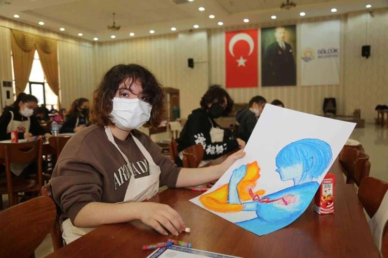 Öğrenciler hayvan sevgisini resimlere yansıttı
