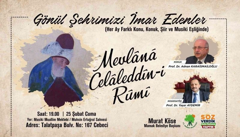 Mevlana Celaleddin-i Rumi’nin öğretileri Mamak’ta ele alınacak
