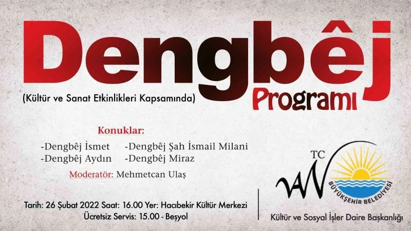 Van Büyükşehir Belediyesinden dengbêj programı
