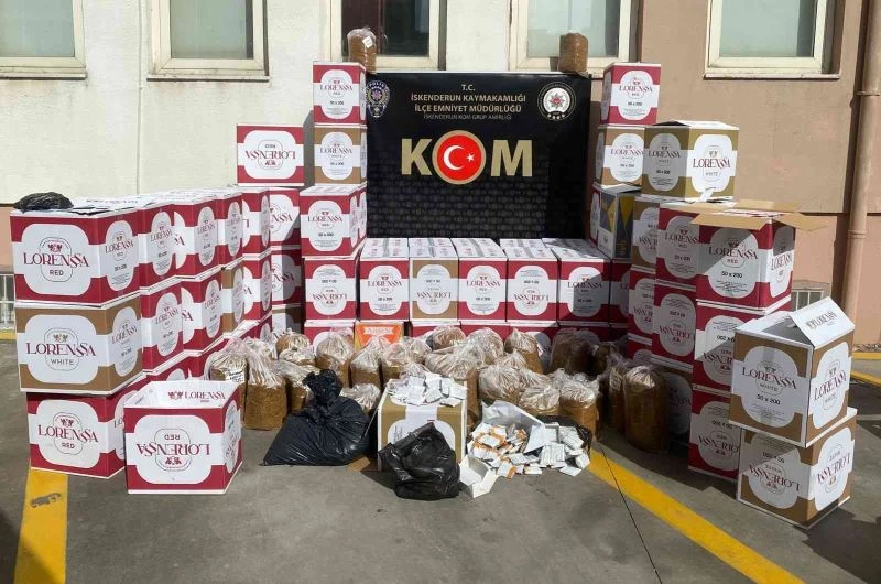 Hatay’da 710 bin adet gümrük kaçağı makaron ele geçirildi
