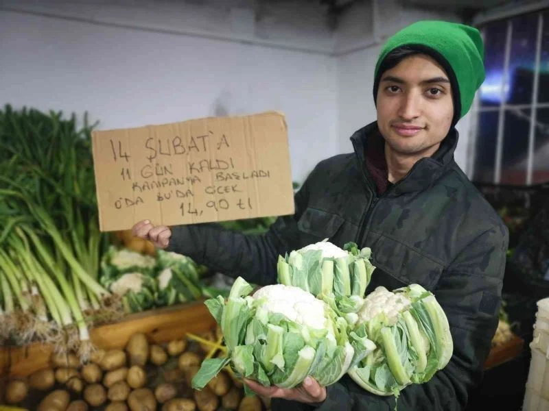 Manavdan 14 Şubat Sevgililer Günü’ne özel karnabahar indirimi
