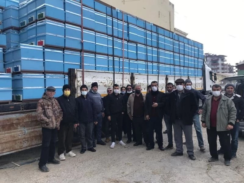 Manavgat yangınında etkilenen arıcılara  2 bin 195 kovan dağıtımı yapıldı.
