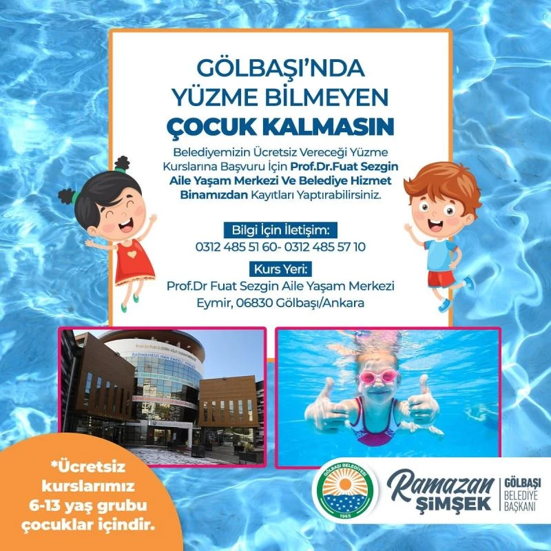 Gölbaşı’nın çocukları maviye kulaç atacak
