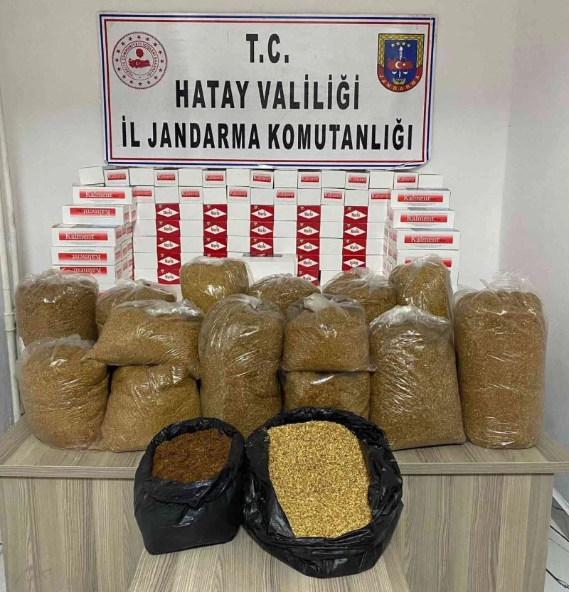 Hatay’da 179 kilogram tütün, 33 bin 600 adet kaçak makaron ele geçirildi
