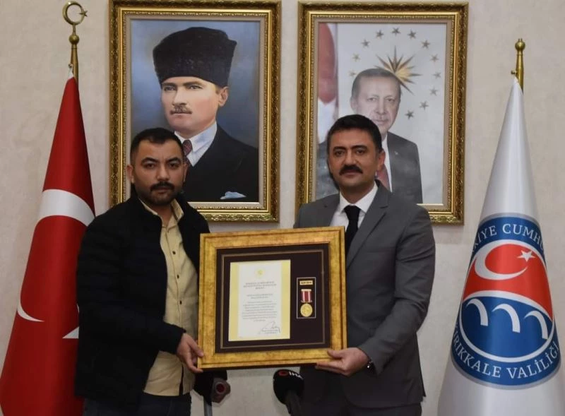 Kırıkkale’de gazi jandarma uzman çavuşa devlet övünç madalyası ve beratı verildi
