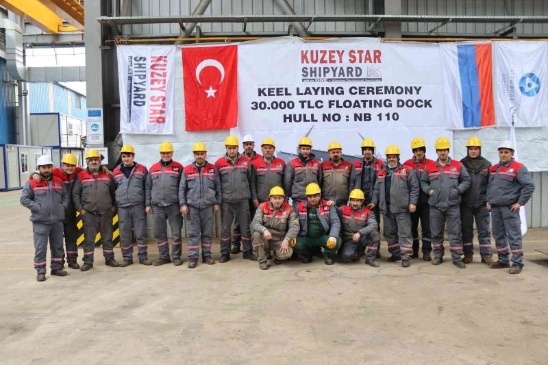 Atomflot FSUE için inşa edilen yüzer limanın ’keel laying’ töreni düzenlendi
