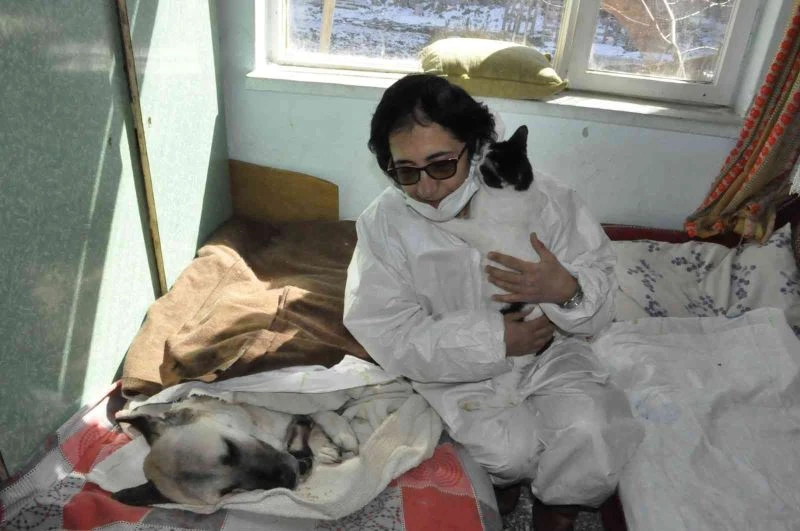 Felçli köpeğe ’anne’ şefkati
