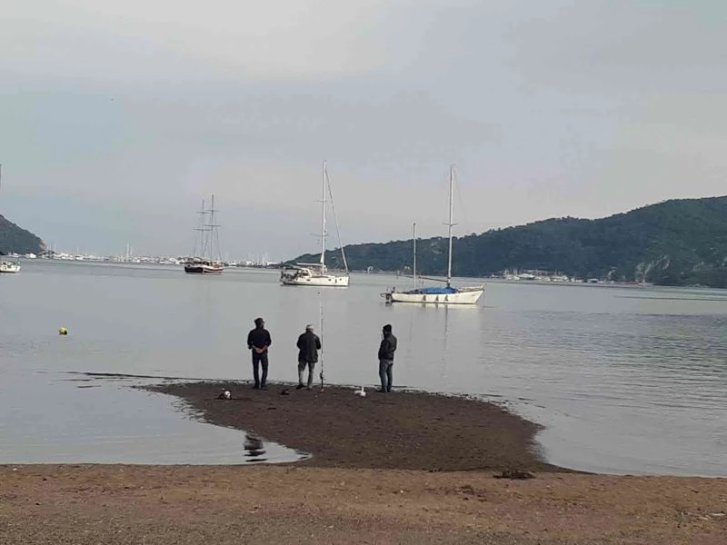 Marmaris’te deniz çekildi, olta balıkçılarının eli boş kaldı
