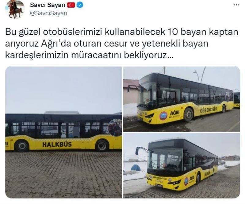 Başkan Sayan: “10 kadın kaptan arıyoruz”
