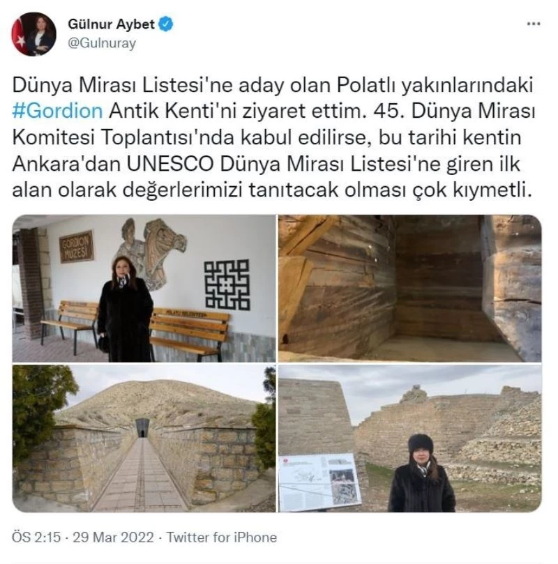 UNESCO Daimi Temsilcisi Aybet, Gordion Antik Kenti’ni ziyaret etti
