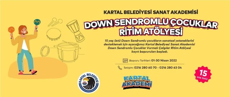 Down sendromlu çocuklar Kartal’da müziğin ritmini keşfedecek
