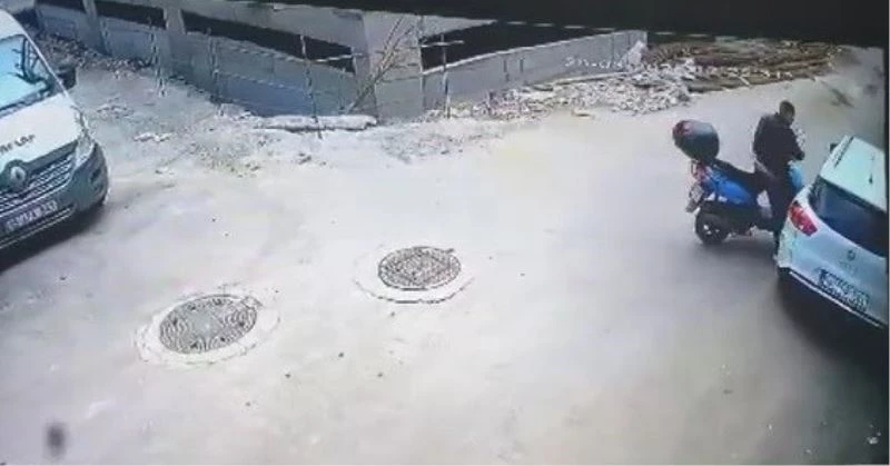 Motosiklet kullanmayı bilmeyen ve motosiklet çalan hırsızın komik anları kameralarda
