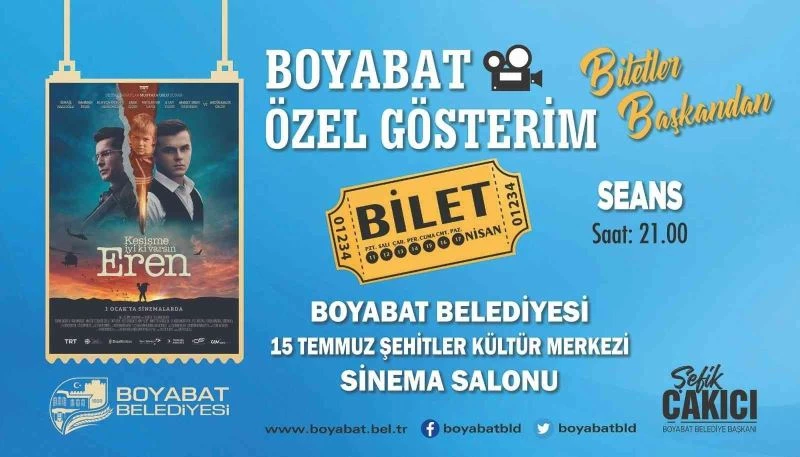 Boyabat’ta kamu personeline ‘Kesişme: İyi Ki Varsın Eren’ filmi ücretsiz
