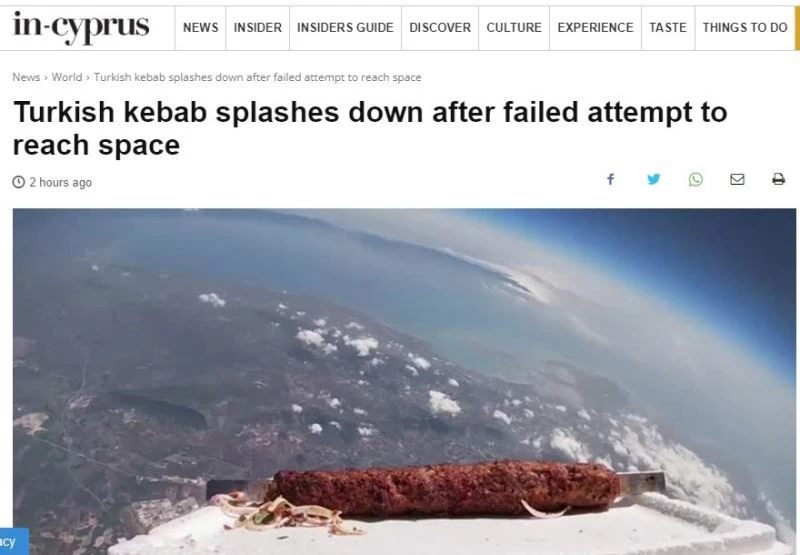 Helyum balonuyla gökyüzüne gönderilen kebap dünya gündeminde
