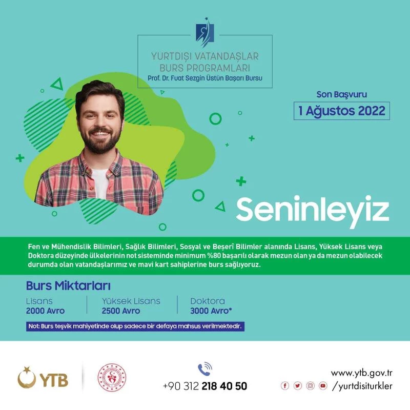 Yurt dışında yaşayan vatandaşlara farklı alanlarda burs
